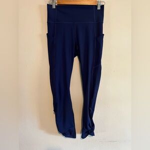 3/$20 FABLETICS Blue PureLuxe High Rise Cropped Leggings Small Yoga Activewear